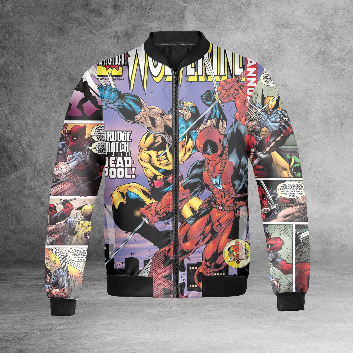 Amazing Superheroes Deadpool Wolverine Best Friendship Vintage Jacket