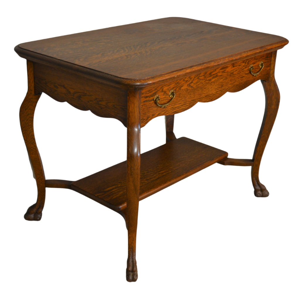 Antique Library Table, Oak Victorian Claw Foot Writing Desk 21452 eBay