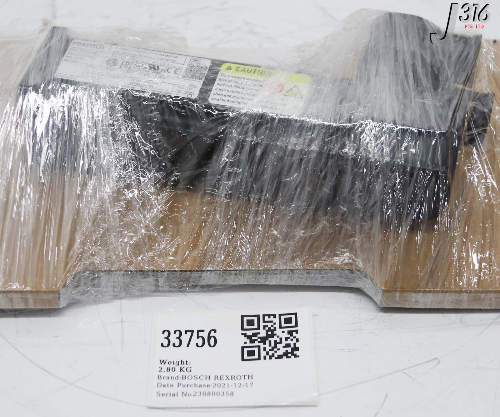 33756 BOSCH REXROTH 3-PHASE SYNCHRONOUS PM-MTR (NEW) MSK030C-0900-NN-S1-UG1-NNNN
