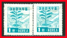 Korea 2 Postage Stamps Scott 203A MNH on Horizontal & Vertical Laid Paper! K531e