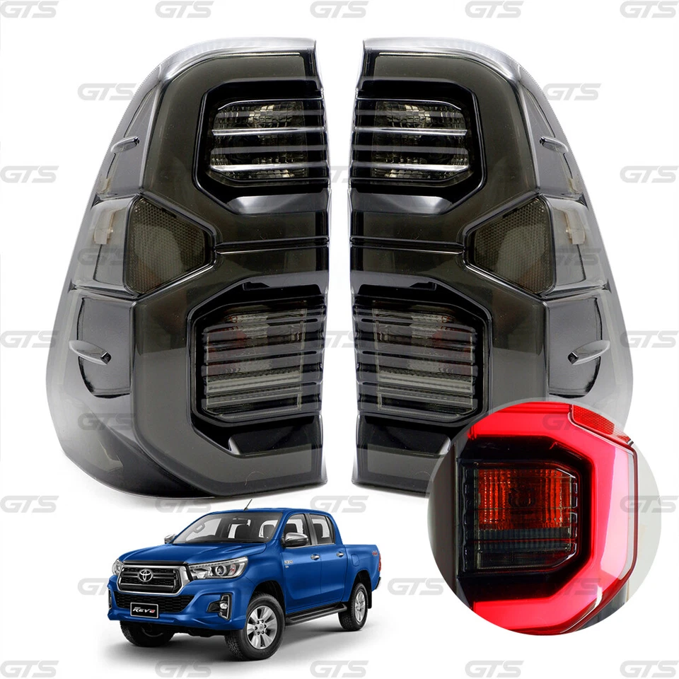 Luces traseras de humo LED para Toyota Hilux Revo Rocco Rogue 2015 2021 Foto 2 de 4