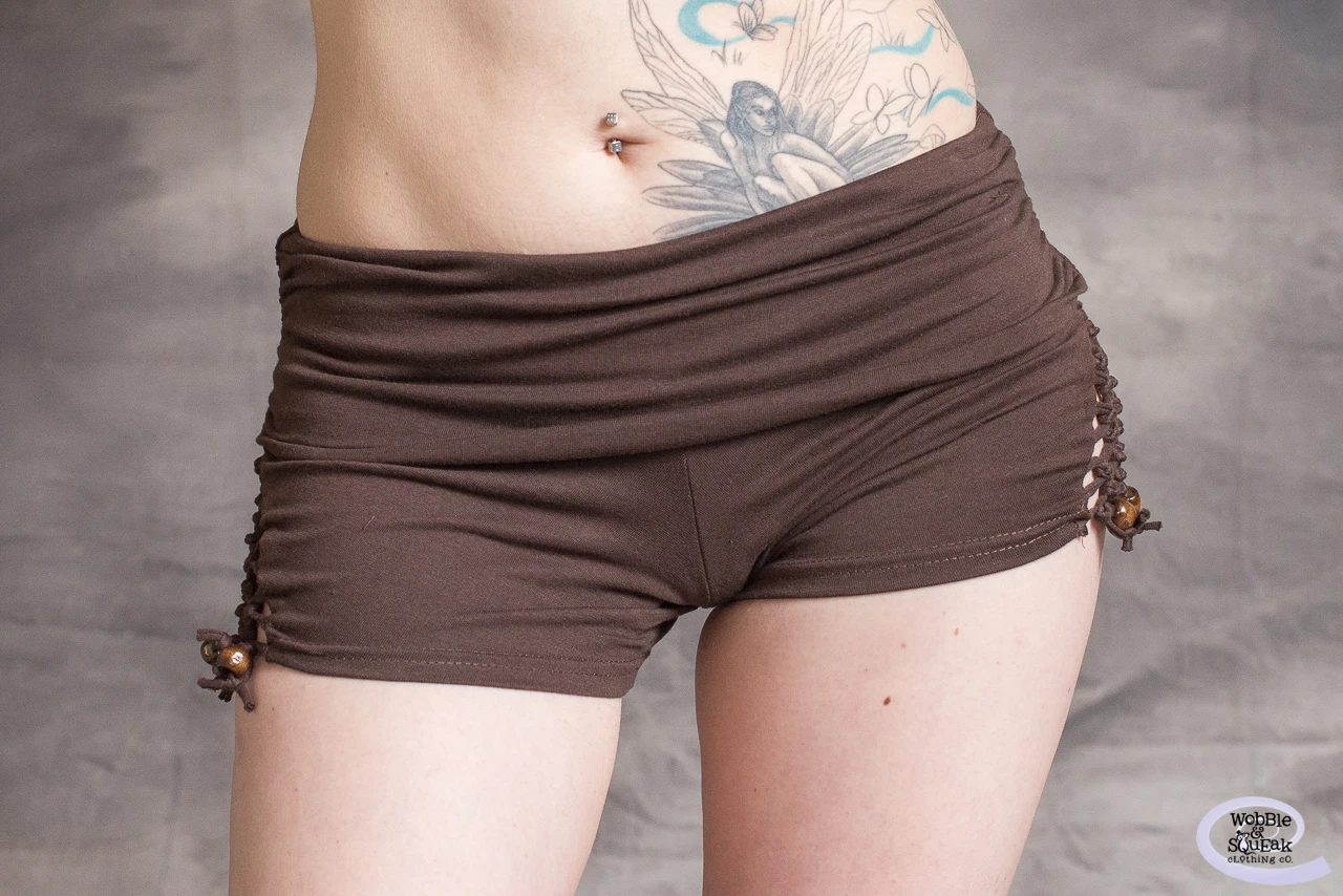 HIPPY HOT PANTS SHORTS Knotting Weave Mini Shorts Psytrance Festival Beach Goa