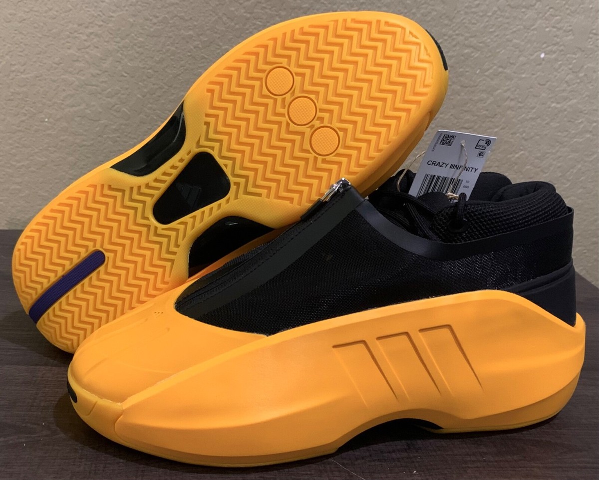 adidas Crazy IIInfinity Shoes IG6157 Yellow/Black Mens 9.5/Wmns