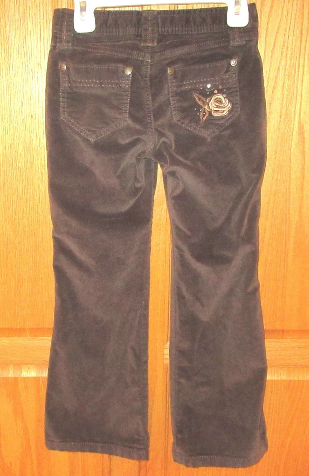 Girls GAP~Brown VELOUR PANTS~size 7~NEW~Embellished RHINESTONES Beaded - Image 4 of 4