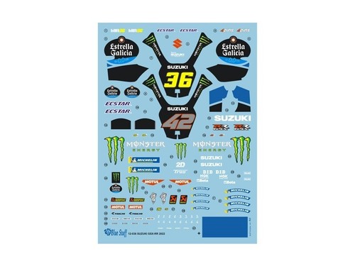 Blue Stuff Decal Sheet 1:12 Scale Suzuki GSX-RR Moto GP '22 for Tamiya Kit 14139 - Picture 7 of 10