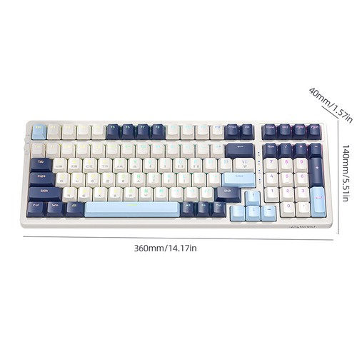 Bezprzewodowa klawiatura wymienna na gorąco klawiatura mechaniczna ciche pisanie do laptopa PC - Zdjęcie 10 z 14