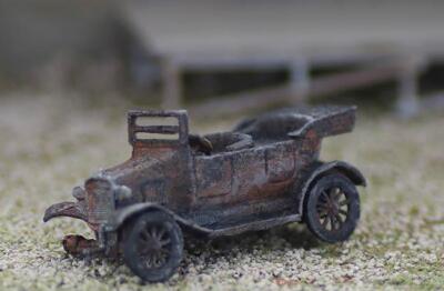 HO scale Car Rusting Away Abandoned 1920s Model Touring Car PAINTED 1:87