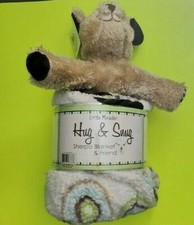 NEW Little Miracles 2 Piece Hug  Snug Sherpa Puppy Dog  Blanket Set BL18