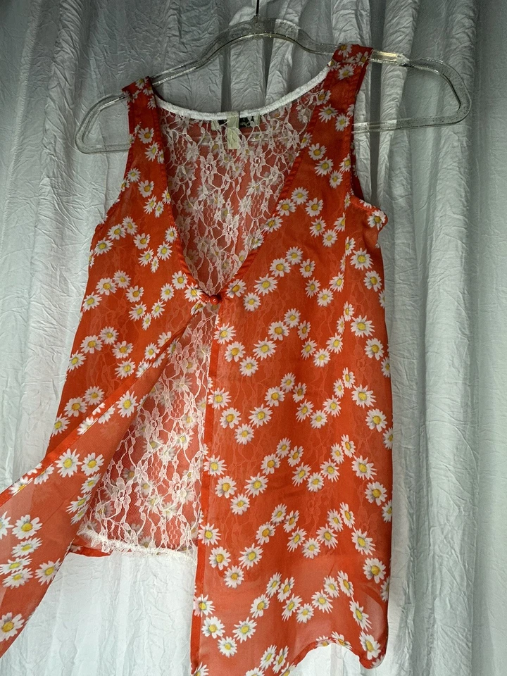 Lot of 2: SPEECHLESS Girls Sz L Floral Flowy Boho Tank Tops Lace - Image 3 of 4