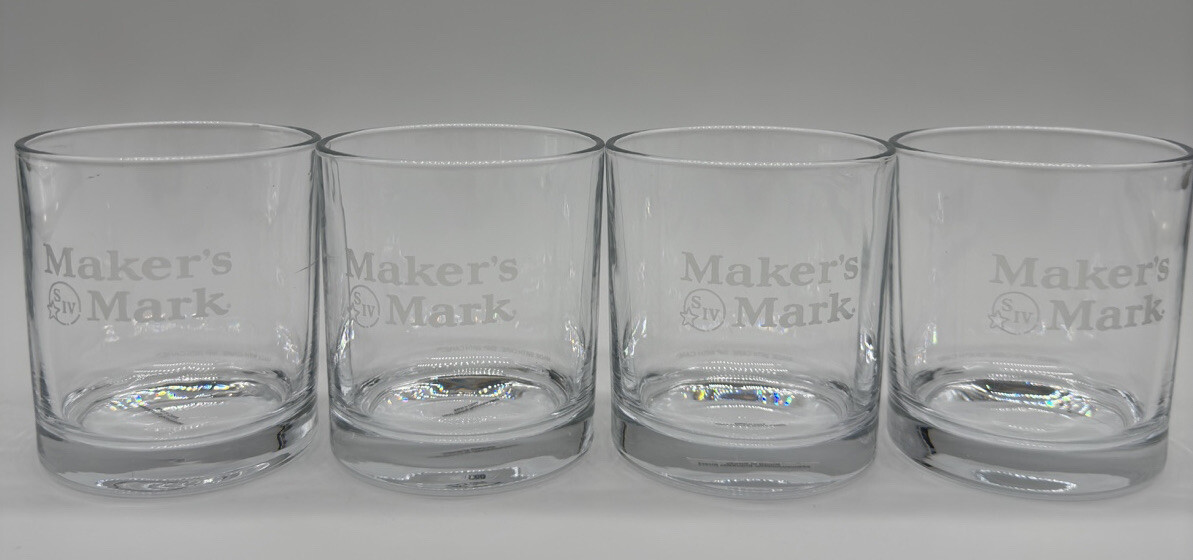 Makers Mark SIV Bourbon Lowball glasses Set of 4*New Kentucky