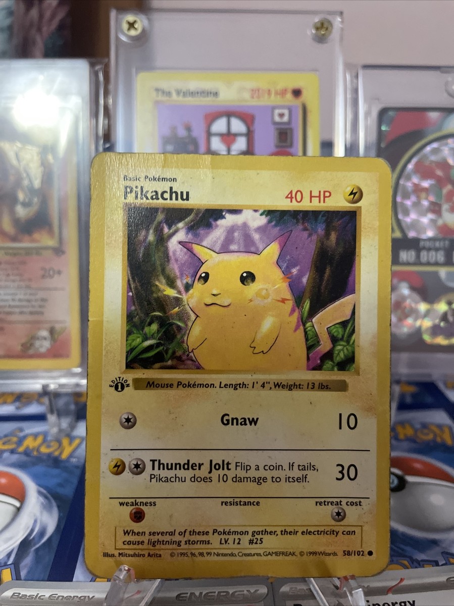 Pokémon TCG Pikachu Base Set 58/102 Regular 1st Edition Common | eBay