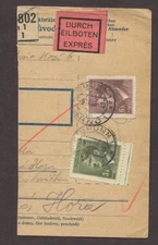 BOHEMIA & MORAVIA 1942 FOUR SPECIAL DELIVERY EXPRESS PARCEL POST RECEIPTS