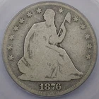 1876 50c Seated Liberty Half Dollar - ICG G 4