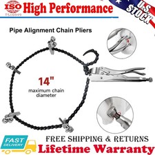 Adjustable Pipe Alignment Chain Pliers Clamp, Fit for Round Pipes up to 14" in