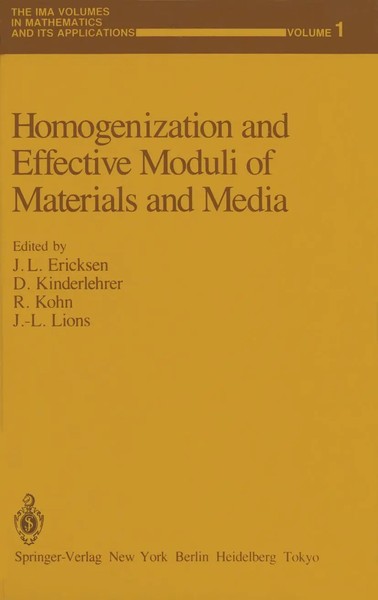 Jerry L. Ericksen (U. A.) | Homogenization And Effective Moduli Of Materials...-image