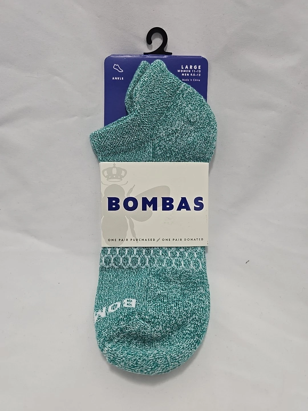 NWT Bombas Ankle Extra Soft Premium Cotton Honeycomb Arch Large Unisex Socks