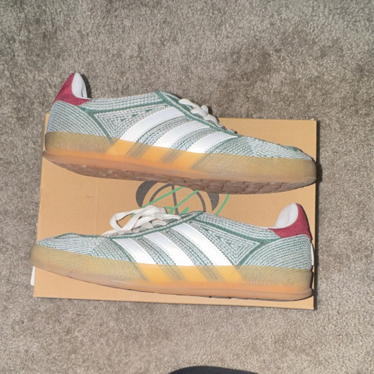 adidas gazelle silver green womens adidas Gazelle Shoes - Men's - Preloved Green / Cloud White / White main image 1