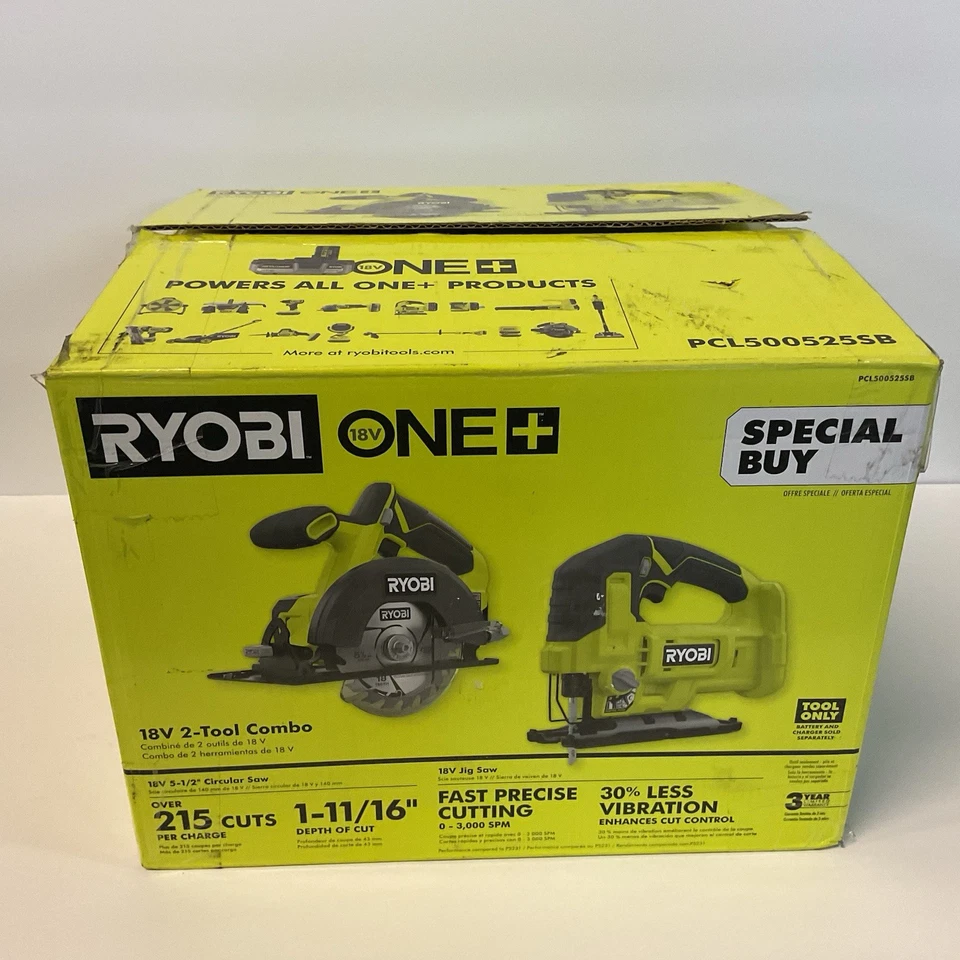 RYOBI ONE+ 18V 2-Tool Combo Kit w 5-1/2 in. Circular Saw and Jig Saw-PCL500525SB - Image 2 of 4