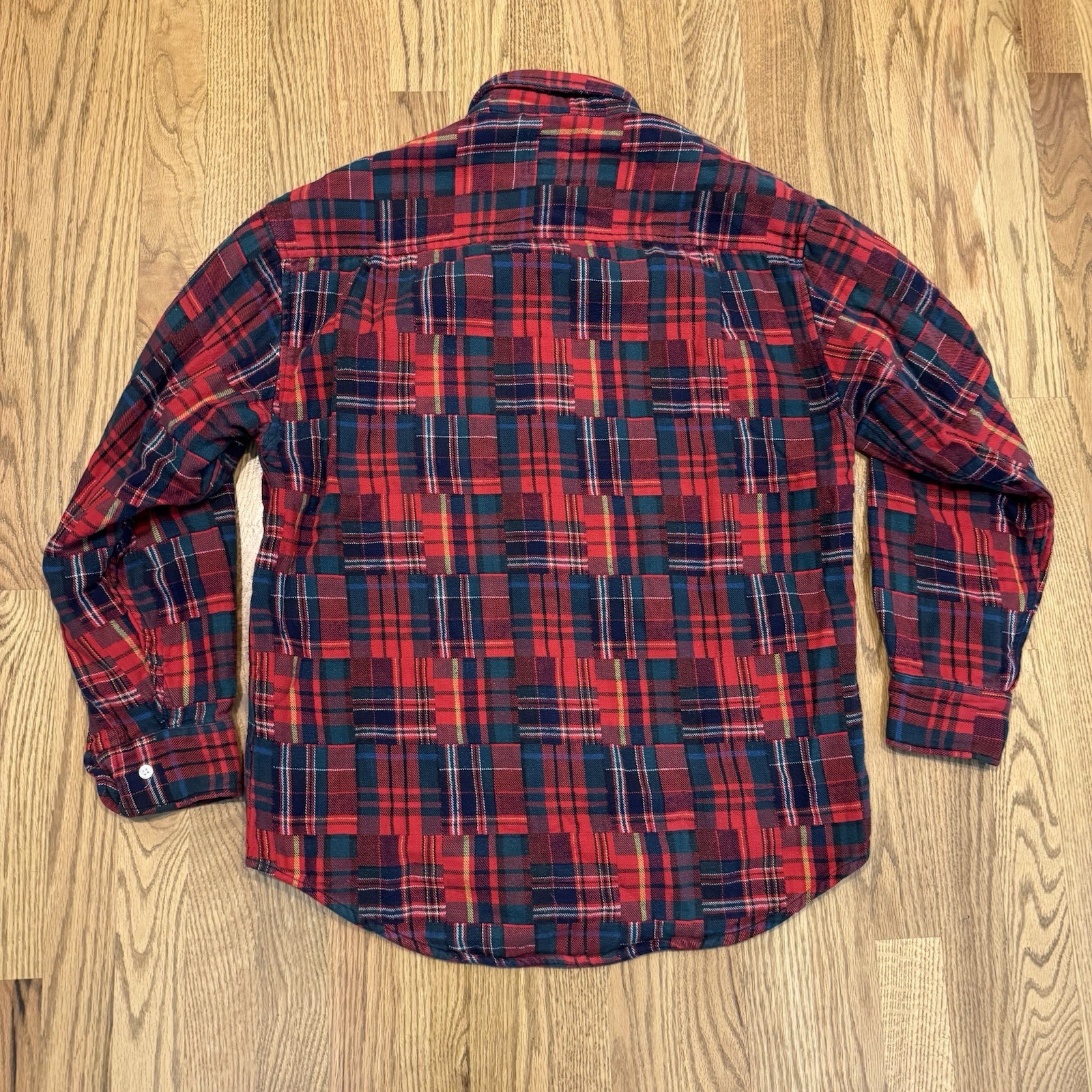 Vintage GAP Patchwork Flannel Button Up Shirt Men… - image 9