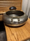 Vintage Hammered Brass Planter Bowl With Decorative Tassels — photo 1