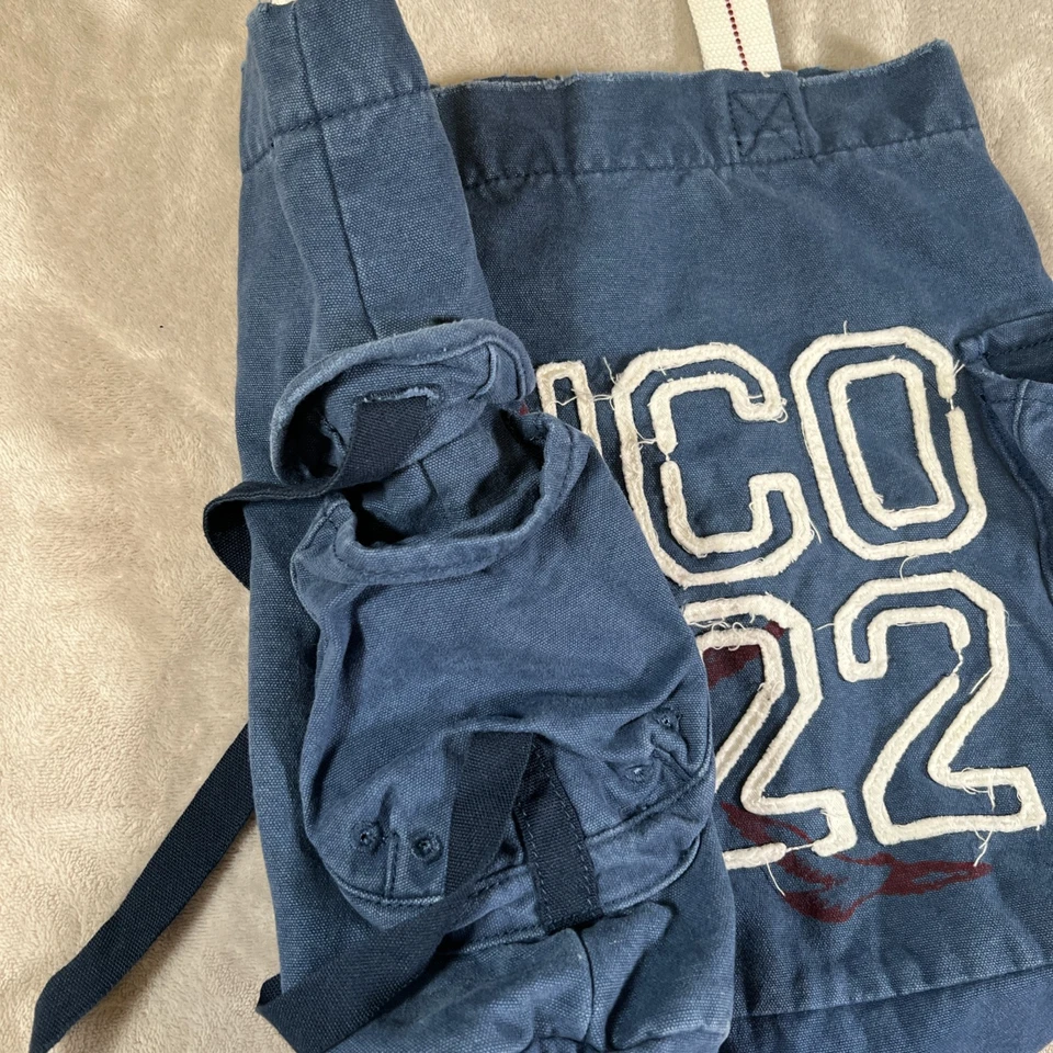 Bolso de Playa Hollister Azul Blanco Lona Old School Gaviota Envejecido Surf Foto 4 de 4