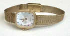 Vintage Timex Gold Tone Mother Of Peal Rectangle Dial Manual Wind Classic Watch