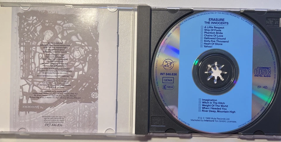 Erasure (CD) Innocents (1988, 13 tracks) - Bild 3 von 3