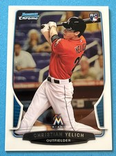 2013 Bowman Chrome #40 Christian Yelich Rookie Card - Miami Marlins. rookie card picture