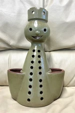 VTG STONEWARE DESIGNS WEST CALIFORNIA POTTERY Incense Planter Avocado MCM 11”