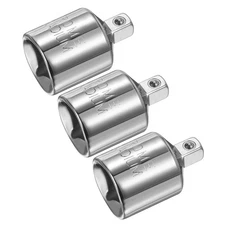3pcs Impact Socket Adapter 1/2" Female to 1/4" Male Drive Reducer Silver