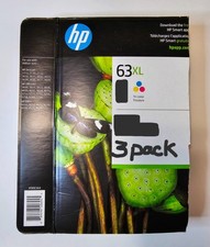 Genuine HP 63XL Tri Color Ink Cartridge's x3 "October 2024"