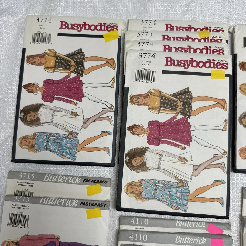 vintage lot 25 uncut butterick busybodies kids child patterns uncut 90s 94-95 - Image 2 of 4
