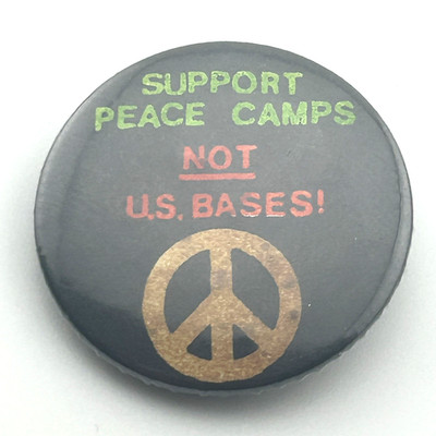 Vintage Support Peace Camps Not U.S. Bases CND Politischer Frieden Protest Pin Anstecker