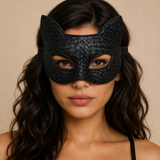 leather cat mask, cat eye mask, masquerade mask, Halloween mask, cosplay mask