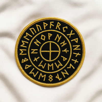 Viking Rune Patch Iron-On Sew-On Applique Norse Symbol Embroidered Badge Cosplay