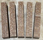 FIVE KILN DRIED EXOTIC FIGURED LEOPARDWOOD PEN BLANKS WOOD 3/4" X 3.4" X 6"