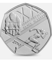 2014 Glasgow Commonwealth Games 50p Fifty Pence Coin, Circulated