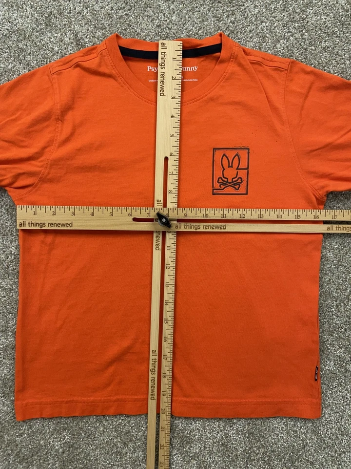 Psycho Bunny Shirt Youth Medium 10-12 Orange Crewneck Long Sleeve Graphic Tee - Image 3 of 4