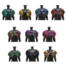 Colorful Feather Shoulder Wrap for Woman Versatile Feather Shrug for Halloween