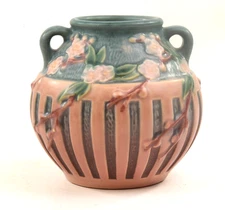 Roseville Pottery Cherry Blossom Vase, Shape 618-5"