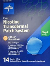 Medline Clear Nicotine Patch 21 mg 14 Patches Step 1 New in Box Expires 09/2027