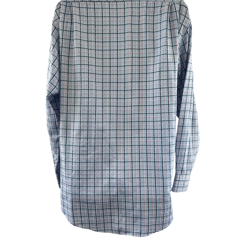 Camisa Faconnable Para Hombres XL 16.5 Azul Rosa A Cuadros Abotonada Manga Larga Algodón EE. UU. Foto 3 de 4