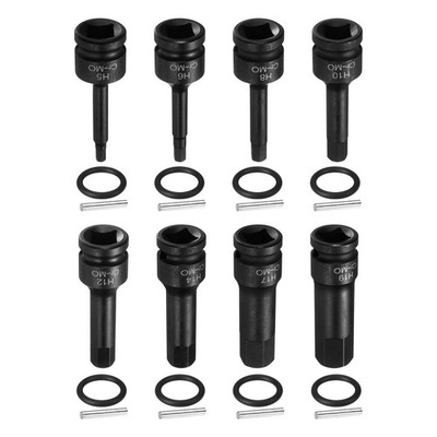 8 Stück 1/2'' Antrieb Sechskant-Bitsatz 5-19mm Metrisch CR-MO Stahl
