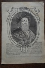 CHILDERIC III (714-755). PORTRAIT ENGRAVING 1714 KING OF FRANCE. LARMESSIN