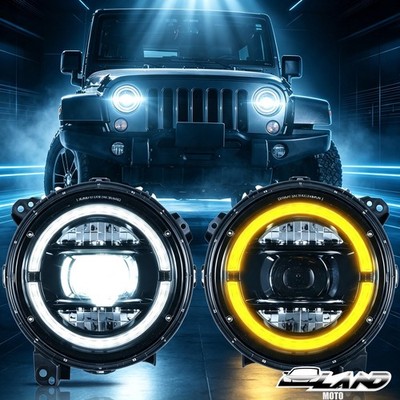 LED Headlights Sequential Trun Signal For 18-23 Jeep Wrangler JL JLU JT Rubicon