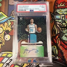 2023 Panini Obsidian AMARI BAILEY Rookie Jersey Ink Auto Green /25 PSA 9 POP 1