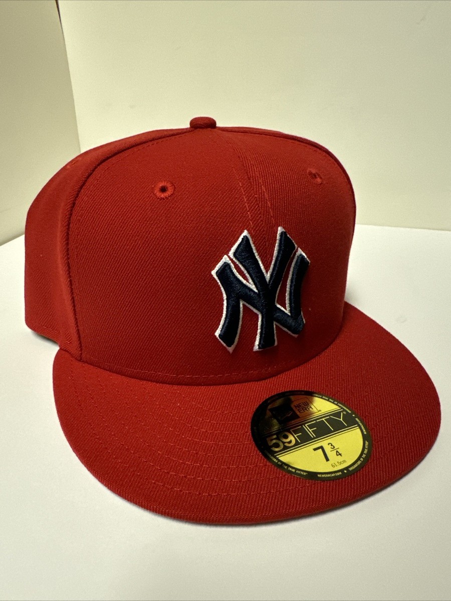 NY Yankees Red Limp Bizkit Durst Fitted Cap 7 3/4 New Era
