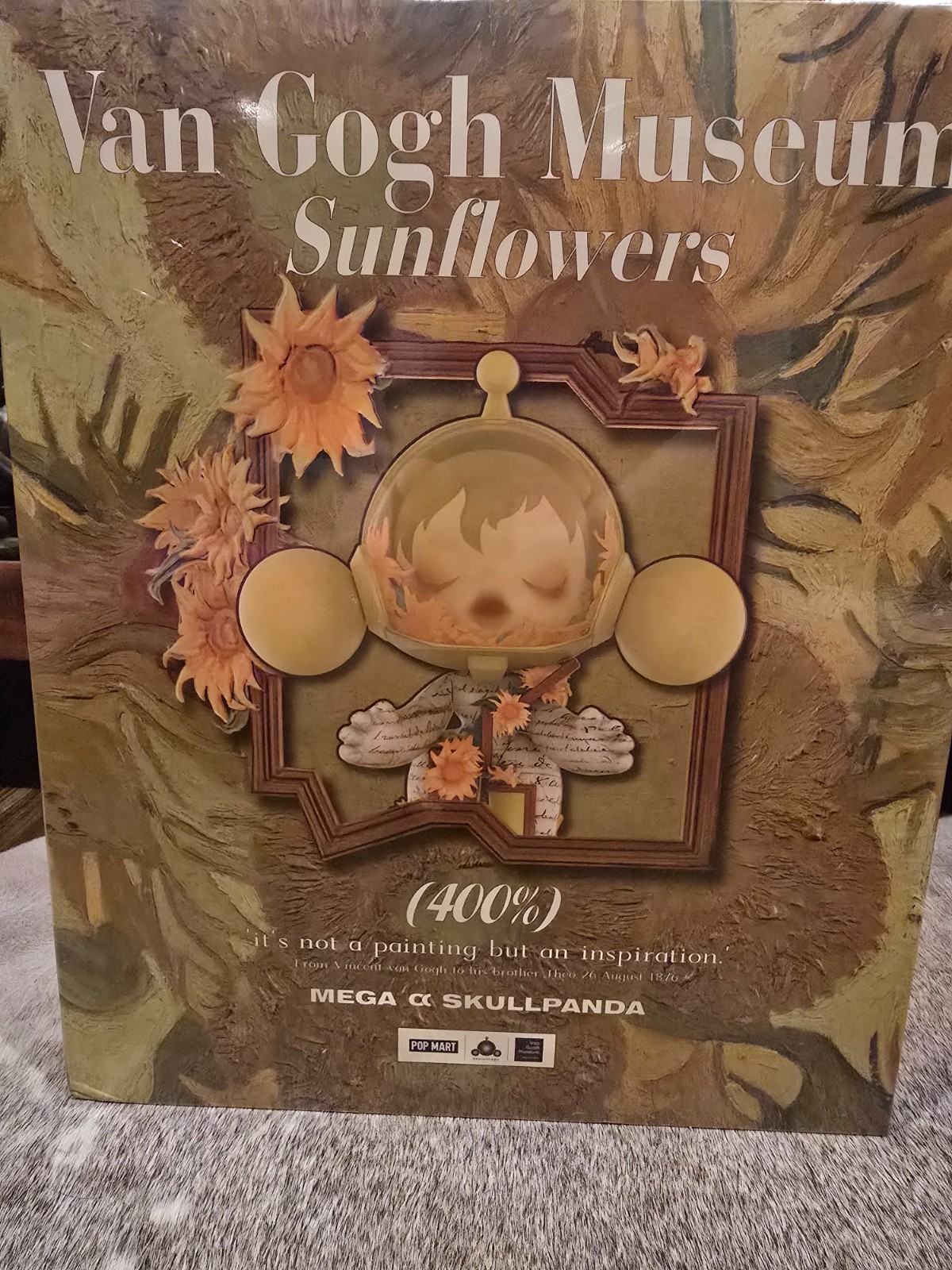 POP MART MEGA α SKULLPANDA 400% Van Gogh Museum Sunflowers Figure JAPAN