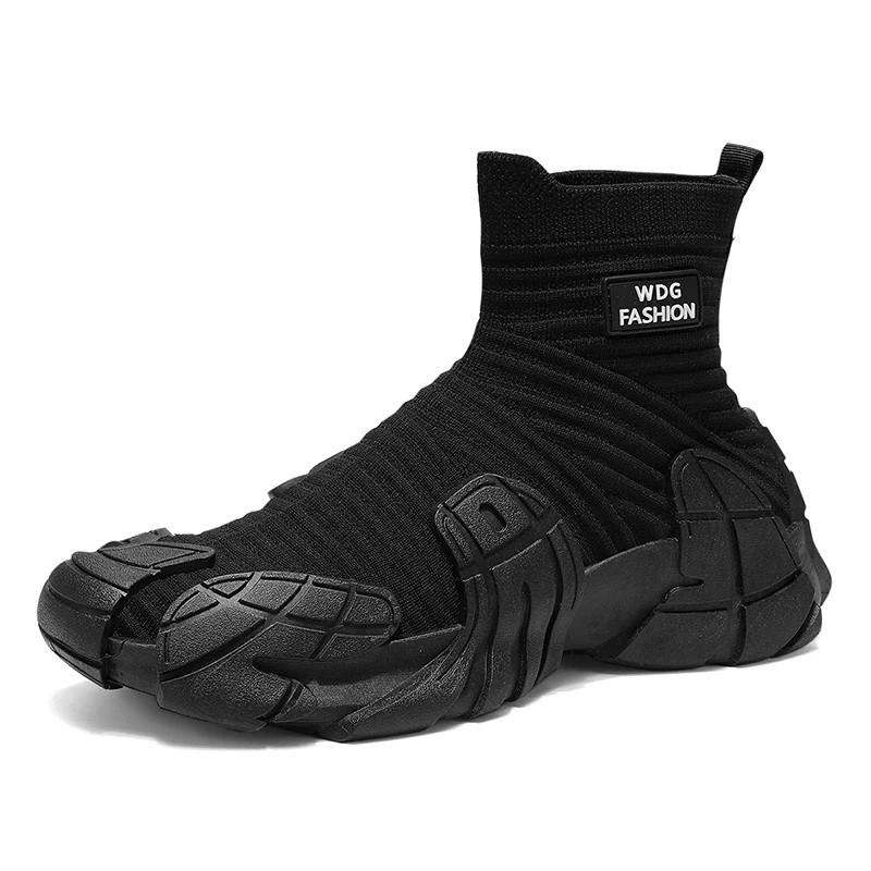 Hombres Informales Botas para Correr Aire Libre Caminar Moda Mecha Tejido Calcetines Zapatos Parte Superior Alta