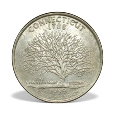 1999 D Connecticut Quarter Error Coin • Reverse Die Break • Rare Mint Variety